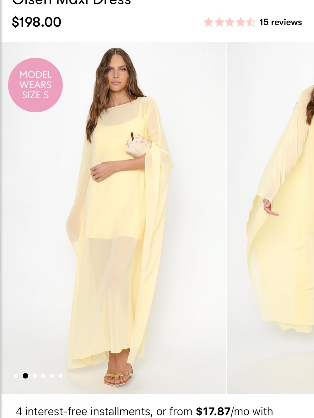Show Me Your MuMu Pale Yellow Chiffon Maxi Dress
